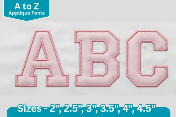 Classic varsity applique embroidery font A to Z with numbers