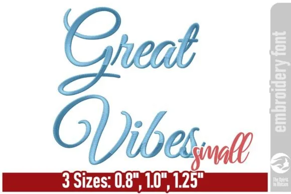 Great Vibes script embroidery font for small monograms