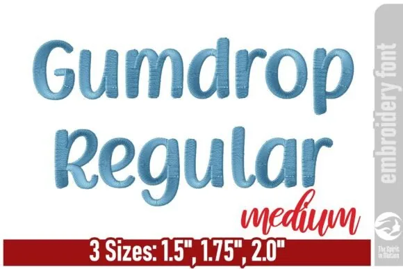 Gumdrop playful embroidery font for kids names