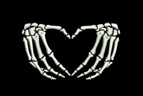 Skeleton hands free Halloween machine embroidery design
