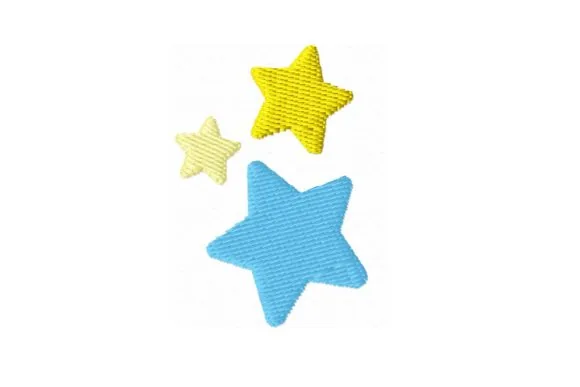 Stars free machine embroidery design for small hoops