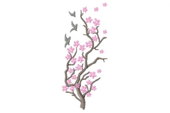 Flores slim floral free machine embroidery design