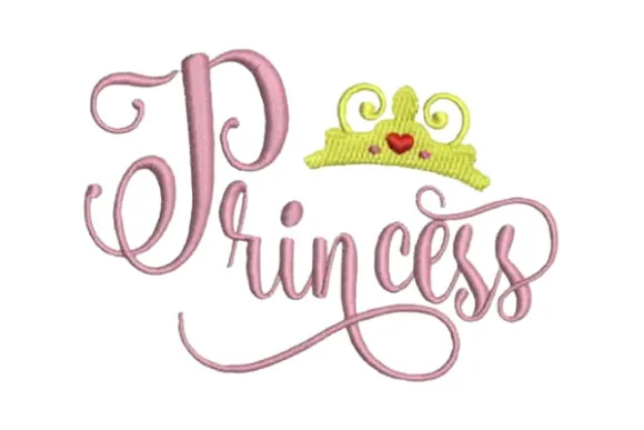 Princess free machine embroidery design for kids shirts
