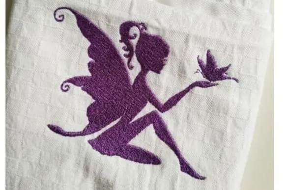 Fairy free machine embroidery design
