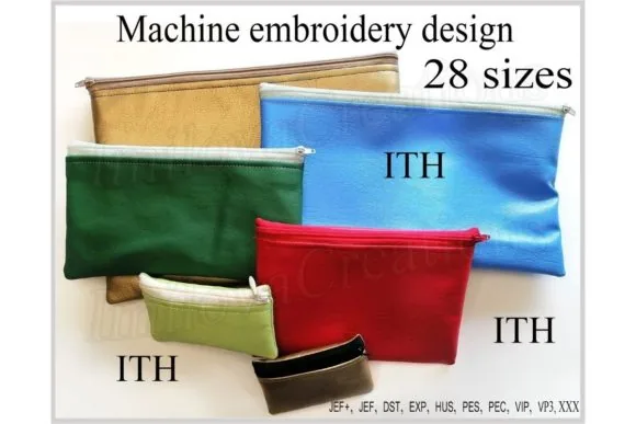 In the hoop blank cosmetic bags embroidery design in 28 sizes